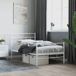 Berkfield Metal Bed Frame With Headboard And Footboard White 90X200 Cm - thumbnail 1