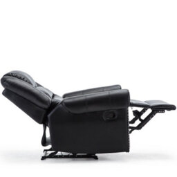 More4Homes Denver Bonded Leather Recliner Armchair W Stud Sofa Home Lounge Chair Reclining (Black) - thumbnail 4