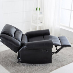 More4Homes Denver Bonded Leather Recliner Armchair W Stud Sofa Home Lounge Chair Reclining (Black) - thumbnail 8