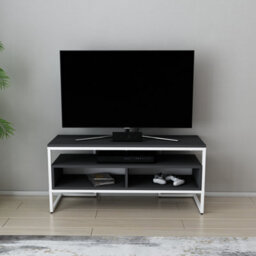Decorotika Merrion Tv Stand Tv Unit For Tv's Up To 50 Inch White And Anthracite