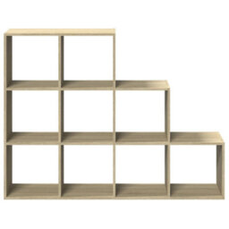 Berkfield Room Divider Bookcase 3-Tier Sonoma Oak 137.5X29X103.5 Cm Engineered Wood - thumbnail 5