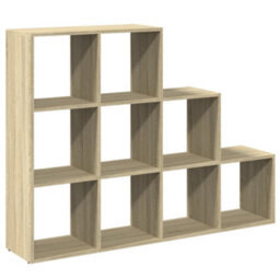 Berkfield Room Divider Bookcase 3-Tier Sonoma Oak 137.5X29X103.5 Cm Engineered Wood - thumbnail 2