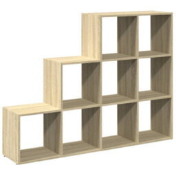 Berkfield Room Divider Bookcase 3-Tier Sonoma Oak 137.5X29X103.5 Cm Engineered Wood - thumbnail 7