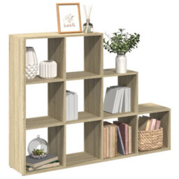 Berkfield Room Divider Bookcase 3-Tier Sonoma Oak 137.5X29X103.5 Cm Engineered Wood - thumbnail 1