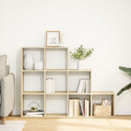 Berkfield Room Divider Bookcase 3-Tier Sonoma Oak 137.5X29X103.5 Cm Engineered Wood - thumbnail 3