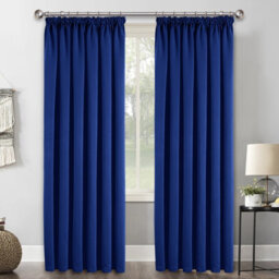 Ameha Navy Blackout Curtain Pencil Pleat Curtain 66''x72'' Thick Thermal Insulated Curtains Pair Living Room Decor Uk - thumbnail 3