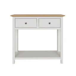 Fwstyle Taberno 2 Drawer Console Hall Table White Linen (H) 76 (W) 85 (D) 30Cm - thumbnail 4