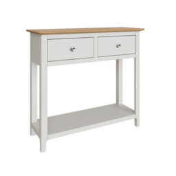 Fwstyle Taberno 2 Drawer Console Hall Table White Linen (H) 76 (W) 85 (D) 30Cm - thumbnail 2