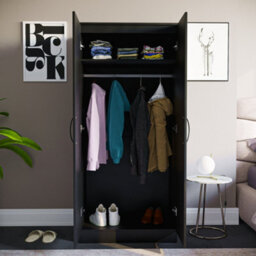 Lassic Vida Designs Hulio Black High Gloss 2 Door Wardrobe (H)1700mm (W)760mm (D)470mm - thumbnail 6