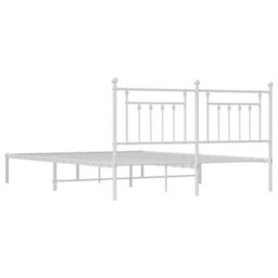 Vidaxl Metal Bed Frame Without Mattress With Headboard White 180X200Cm - thumbnail 8