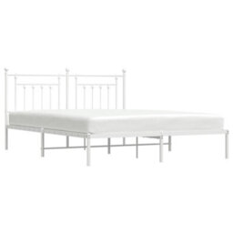Vidaxl Metal Bed Frame Without Mattress With Headboard White 180X200Cm - thumbnail 5