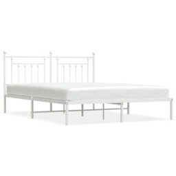 Vidaxl Metal Bed Frame Without Mattress With Headboard White 180X200Cm - thumbnail 2