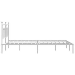 Vidaxl Metal Bed Frame Without Mattress With Headboard White 180X200Cm - thumbnail 7