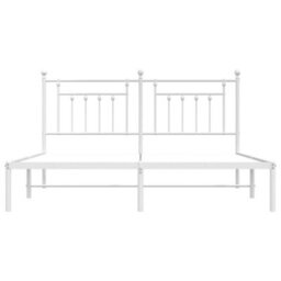 Vidaxl Metal Bed Frame Without Mattress With Headboard White 180X200Cm - thumbnail 6