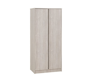 Malvern 2 Door Wardrobe In Urban Snow Beige Finish Recessed Handles - image 1