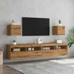 Berkfield Wall Mounted Tv Cabinet 2 Pcs Artisan Oak 30.5X30X30 Cm - thumbnail 3
