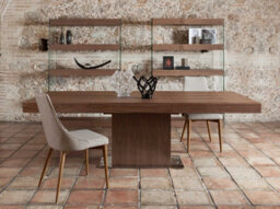 Angel Cerda Stylish Walnut And Glass Shelf Bookcase For Modern Homes - thumbnail 5