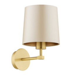 Luminosa Lighting Luminosa Princeton Wall Lamp With Shade Beige (Gold Inside), Brushed Brass - thumbnail 2