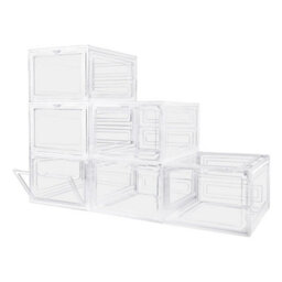 9Pcs Shoe Storage Shoe Boxes Clear Plastic Stackable Shoe Organizer - thumbnail 6