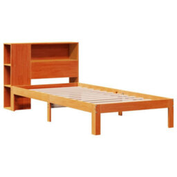 Berkfield Bookcase Bed Without Mattress Wax Brown 100X200Cm Solid Wood Pine - thumbnail 3