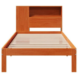 Berkfield Bookcase Bed Without Mattress Wax Brown 100X200Cm Solid Wood Pine - thumbnail 4