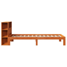 Berkfield Bookcase Bed Without Mattress Wax Brown 100X200Cm Solid Wood Pine - thumbnail 7