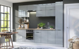 Impact Furniture Small Kitchen Sink Cabinet 800mm Under Sink Unit Modern Storage Grey High Gloss Star - thumbnail 7