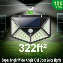 100 Led Solar Motion Sensor Outdoor Wall Light Garden Security - thumbnail 6