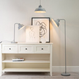 Valuelights Morris Grey Metal Hanging Pendant Ceiling Light Fitting For Living Room Kitchen - Led Bulb Included - thumbnail 8