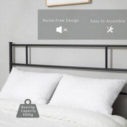Homcom King Metal Bed Frame W/ Headboard And Footboard, Underbed Storage Space - thumbnail 6