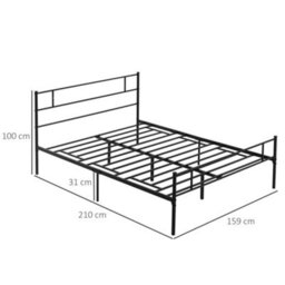Homcom King Metal Bed Frame W/ Headboard And Footboard, Underbed Storage Space - thumbnail 3