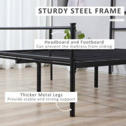 Homcom King Metal Bed Frame W/ Headboard And Footboard, Underbed Storage Space - thumbnail 5