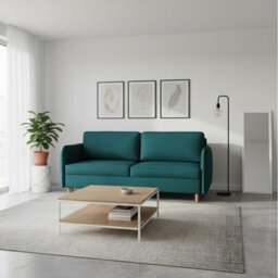 Gaja Living Room Sofa Bed With Hydrophobic Fabric Dl Pull Out Sleep Function Bedding Storage 209X95X100Cm Turquoise - thumbnail 1