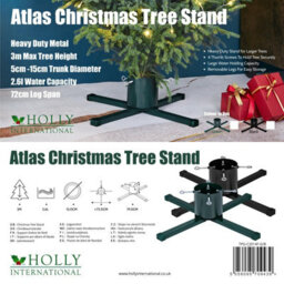 Holly International Atlas Heavy Duty Metal Christmas Tree Stand Black For Real Trees Up To 3M - thumbnail 3