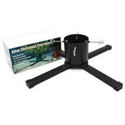 Holly International Atlas Heavy Duty Metal Christmas Tree Stand Black For Real Trees Up To 3M