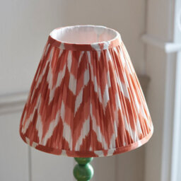 Luminosa Lighting Luminosa Higgledy Gloss Cotswold Green Paint Table Lamp With Apricot Orange Fabric Zigzag Shade 25Cm E14 - thumbnail 4