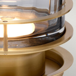 Luminosa Lighting Elstead Arno Table Lamp Metalwork Aged Brass, Smoked Glass - thumbnail 5
