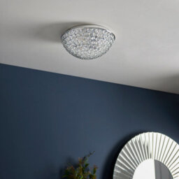 Anson Lighting Lolita 3Lt Flush Chrome Effect Plate And Clear Crystal Detail - thumbnail 4
