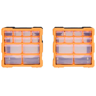 Berkfield Durable Multi-Drawer Organisers With 12 Drawers 2 Pcs 26.5X16X26 Cm - image 1