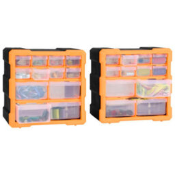 Berkfield Durable Multi-Drawer Organisers With 12 Drawers 2 Pcs 26.5X16X26 Cm - thumbnail 6