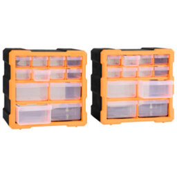 Berkfield Durable Multi-Drawer Organisers With 12 Drawers 2 Pcs 26.5X16X26 Cm - thumbnail 4