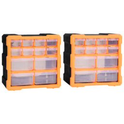 Berkfield Durable Multi-Drawer Organisers With 12 Drawers 2 Pcs 26.5X16X26 Cm - thumbnail 2