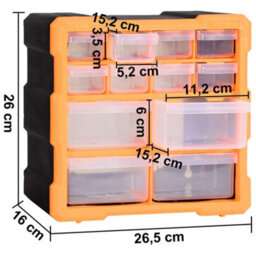 Berkfield Durable Multi-Drawer Organisers With 12 Drawers 2 Pcs 26.5X16X26 Cm - thumbnail 8