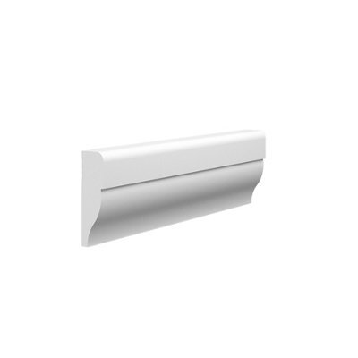 Skirting World Lambs Tongue 2 Mdf Dado Rail - 60mm X 25mm X 4200mm, Primed (Pack Of 2)