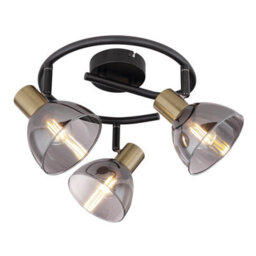 Luminosa Lighting Luminosa Jay Ceiling Spotlight Clusters Black Glass Shade 3X E14 - thumbnail 1