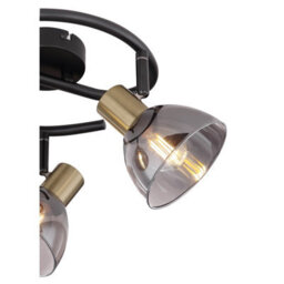 Luminosa Lighting Luminosa Jay Ceiling Spotlight Clusters Black Glass Shade 3X E14 - thumbnail 5