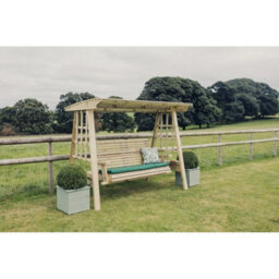 Churnet Valley Garden Furniture Ltd Antoinette Swing - Sits 3 - L125 X W230 X H185 Cm - Minimal Assembly Required - Set Of Waterproof Cushions Included - thumbnail 2