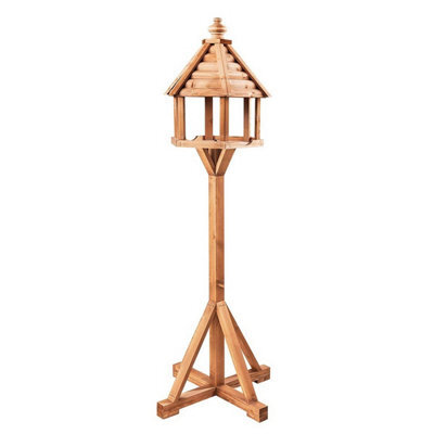 Gardman Wooden Rockingham Bird Table Free Standing House Feeder Hexagonal Roof - image 1