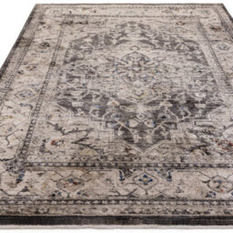Charcoal Traditional Luxurious Traditional Easy To Clean Bordered Bedroom Dining Room Living Room Rug -160Cm X 240Cm - thumbnail 3
