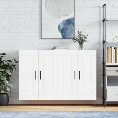 Berkfield Wall Mounted Cabinets 2 Pcs White Engineered Wood - image 1